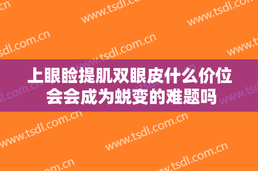 上眼睑提肌双眼皮什么价位 会会成为蜕变的难题吗