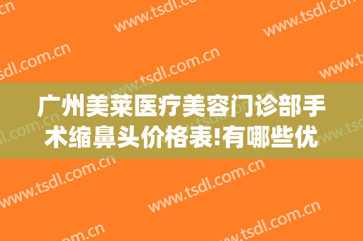 广州美莱医疗美容门诊部手术缩鼻头价格表!有哪些优势?(广州市美莱整形)
