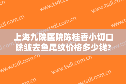 上海九院医院陈桂香小切口除皱去鱼尾纹价格多少钱?贵不贵?