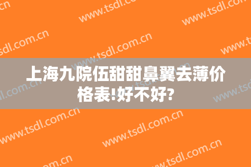 上海九院伍甜甜鼻翼去薄价格表!好不好?