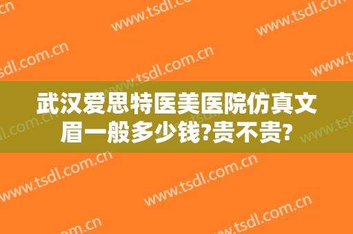 武汉爱思特医美医院仿真文眉一般多少钱?贵不贵?