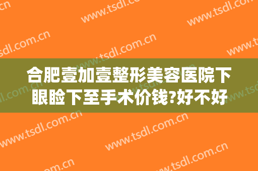 合肥壹加壹整形美容医院下眼睑下至手术价钱?好不好?(合肥壹加医疗美容医院医生)