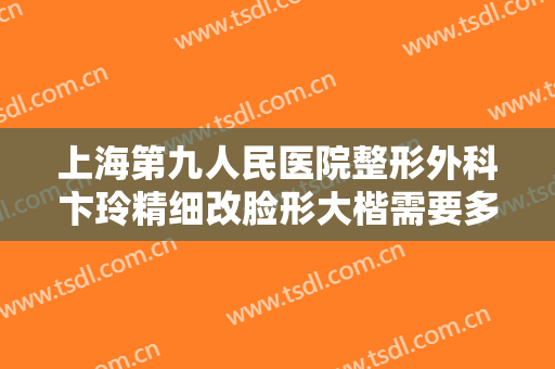 上海第九人民医院整形外科卞玲精细改脸形大楷需要多少钱?需要多久恢复?