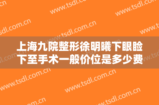 上海九院整形徐明曦下眼睑下至手术一般价位是多少费用?需要多久恢复?