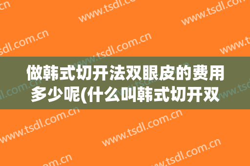 做韩式切开法双眼皮的费用多少呢(什么叫韩式切开双眼皮)