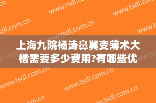上海九院杨涛鼻翼变薄术大楷需要多少费用?有哪些优势?(上海九院做鼻翼缩小手术需要多少钱)