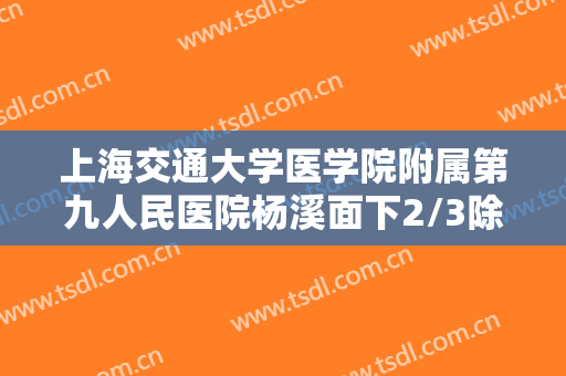 上海交通大学医学院附属第九人民医院杨溪面下2/3除皱一般价位是多少?有哪些优势?