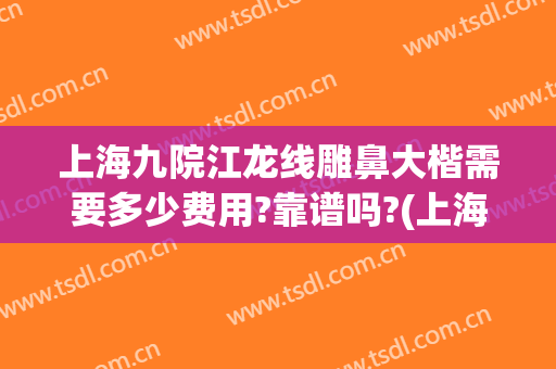 上海九院江龙线雕鼻大楷需要多少费用?靠谱吗?(上海九院做鼻子要多少钱)