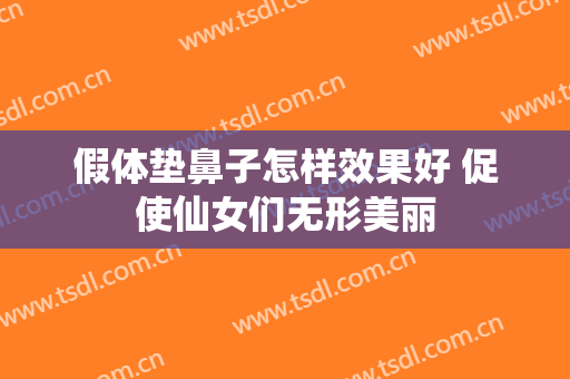假体垫鼻子怎样效果好 促使仙女们无形美丽