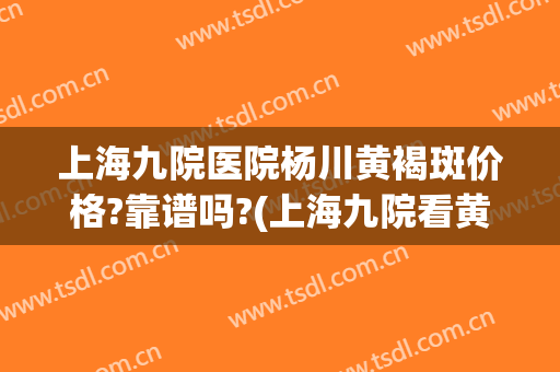 上海九院医院杨川黄褐斑价格?靠谱吗?(上海九院看黄褐斑医生哪个好)