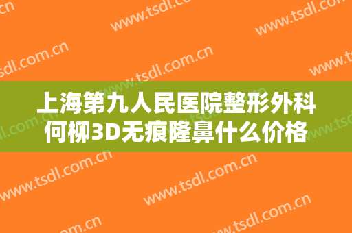 上海第九人民医院整形外科何柳3D无痕隆鼻什么价格?靠谱吗?