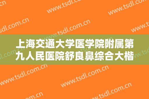 上海交通大学医学院附属第九人民医院舒良鼻综合大楷需要多少钱?贵不贵?