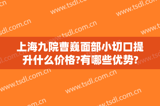 上海九院曹巍面部小切口提升什么价格?有哪些优势?