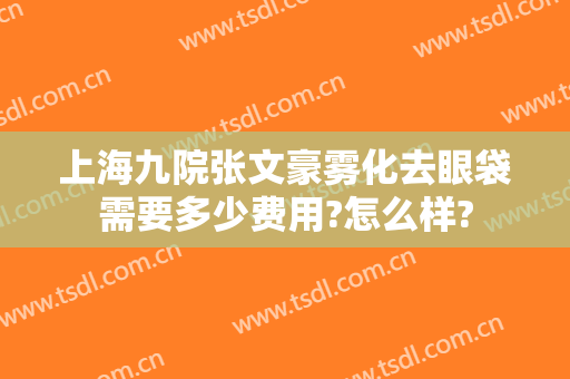 上海九院张文豪雾化去眼袋需要多少费用?怎么样?