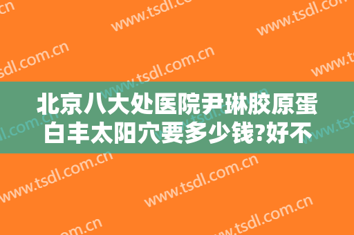 北京八大处医院尹琳胶原蛋白丰太阳穴要多少钱?好不好?