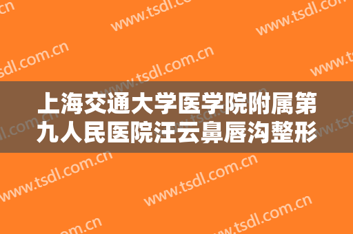 上海交通大学医学院附属第九人民医院汪云鼻唇沟整形什么价格?效果怎么样?