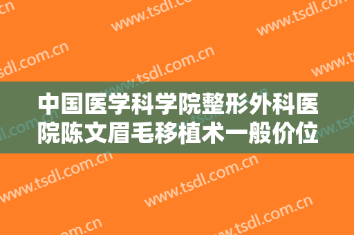 中国医学科学院整形外科医院陈文眉毛移植术一般价位是多少?好不好?