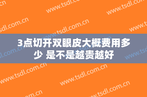 3点切开双眼皮大概费用多少 是不是越贵越好