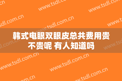 韩式电眼双眼皮总共费用贵不贵呢 有人知道吗