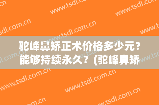 驼峰鼻矫正术价格多少元？能够持续永久？(驼峰鼻矫正手术费用)