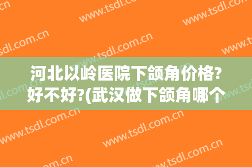 河北以岭医院下颌角价格?好不好?(武汉做下颌角哪个医院好)