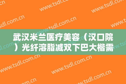 武汉米兰医疗美容（汉口院）光纤溶脂减双下巴大楷需要多少费用?贵不贵?