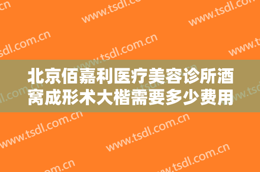 北京佰嘉利医疗美容诊所酒窝成形术大楷需要多少费用?靠谱吗?
