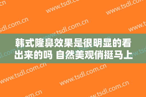 韩式隆鼻效果是很明显的看出来的吗 自然美观俏挺马上达到
