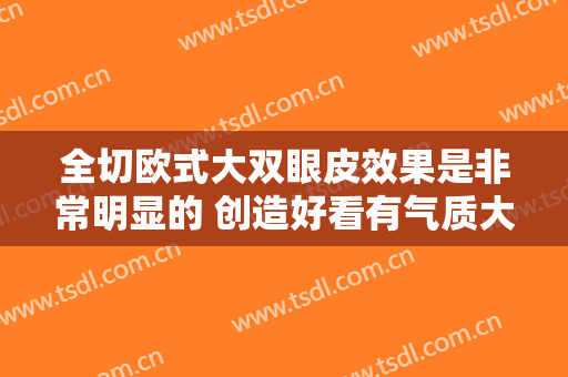 全切欧式大双眼皮效果是非常明显的 创造好看有气质大眼