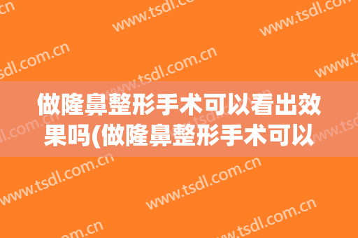 做隆鼻整形手术可以看出效果吗(做隆鼻整形手术可以看出效果吗知乎)