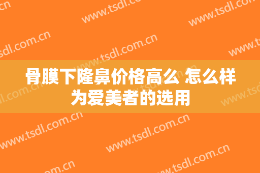 骨膜下隆鼻价格高么 怎么样为爱美者的选用
