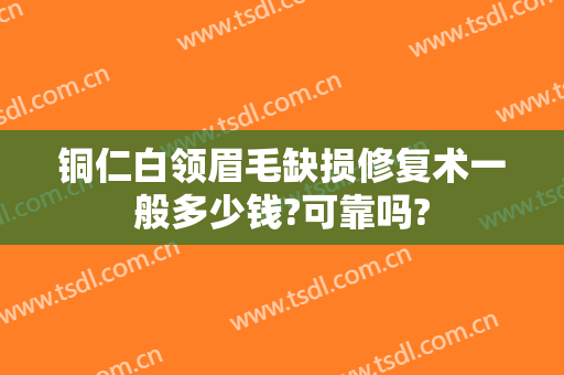 铜仁白领眉毛缺损修复术一般多少钱?可靠吗?