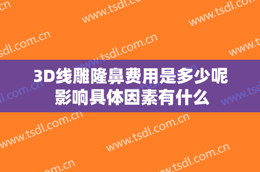 3D线雕隆鼻费用是多少呢 影响具体因素有什么