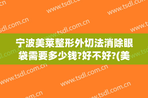 宁波美莱整形外切法消除眼袋需要多少钱?好不好?(美莱眼袋手术)