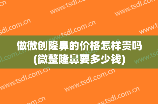 做微创隆鼻的价格怎样贵吗(微整隆鼻要多少钱)