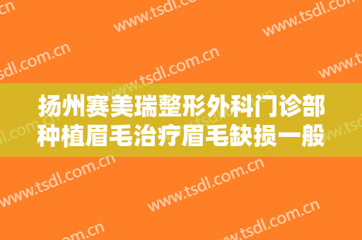 扬州赛美瑞整形外科门诊部种植眉毛治疗眉毛缺损一般价位是多少?需要多久恢复?