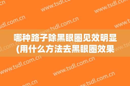 哪种路子除黑眼圈见效明显(用什么方法去黑眼圈效果好)