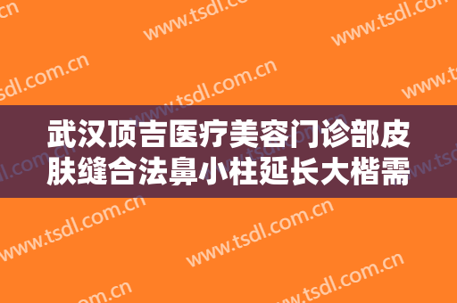 武汉顶吉医疗美容门诊部皮肤缝合法鼻小柱延长大楷需要多少钱?靠谱吗?