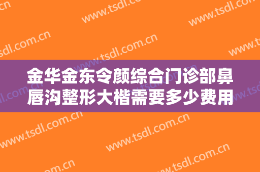 金华金东令颜综合门诊部鼻唇沟整形大楷需要多少费用?怎么样?