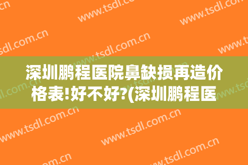 深圳鹏程医院鼻缺损再造价格表!好不好?(深圳鹏程医院整形)