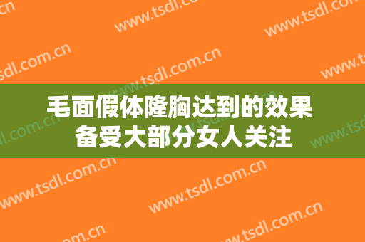 毛面假体隆胸达到的效果 备受大部分女人关注