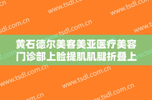 黄石德尔美客美亚医疗美容门诊部上睑提肌肌腱折叠上睑下垂治疗价钱?怎么样?