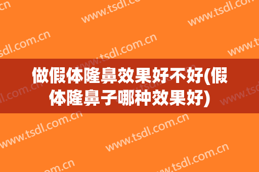 做假体隆鼻效果好不好(假体隆鼻子哪种效果好)