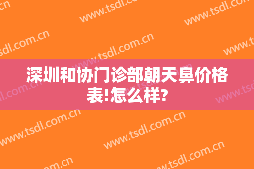 深圳和协门诊部朝天鼻价格表!怎么样?