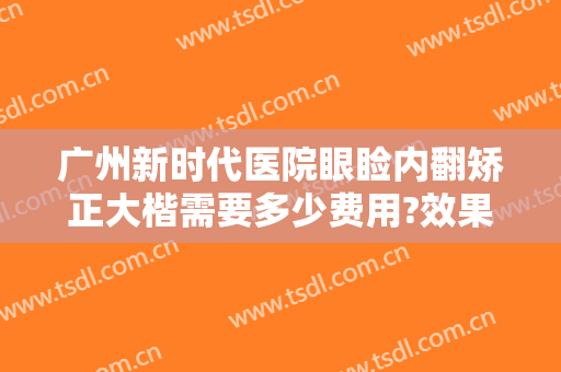 广州新时代医院眼睑内翻矫正大楷需要多少费用?效果怎么样?