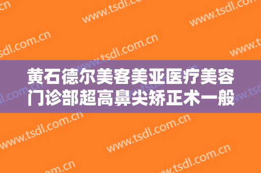 黄石德尔美客美亚医疗美容门诊部超高鼻尖矫正术一般价位是多少?好不好?