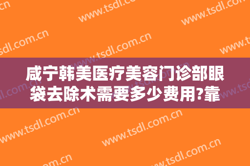 咸宁韩美医疗美容门诊部眼袋去除术需要多少费用?靠谱吗?