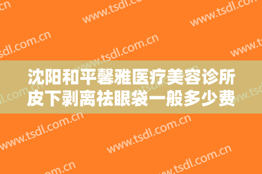 沈阳和平馨雅医疗美容诊所皮下剥离祛眼袋一般多少费用?好不好?