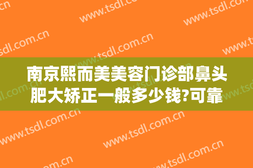 南京熙而美美容门诊部鼻头肥大矫正一般多少钱?可靠吗?(南京韩熙国际医院整形)