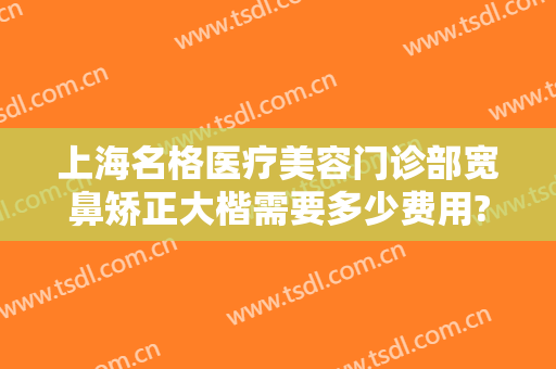上海名格医疗美容门诊部宽鼻矫正大楷需要多少费用?怎么样?